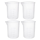 4pcs Transparent Measuring Cup Lab PP Graduated Beaker 50ml