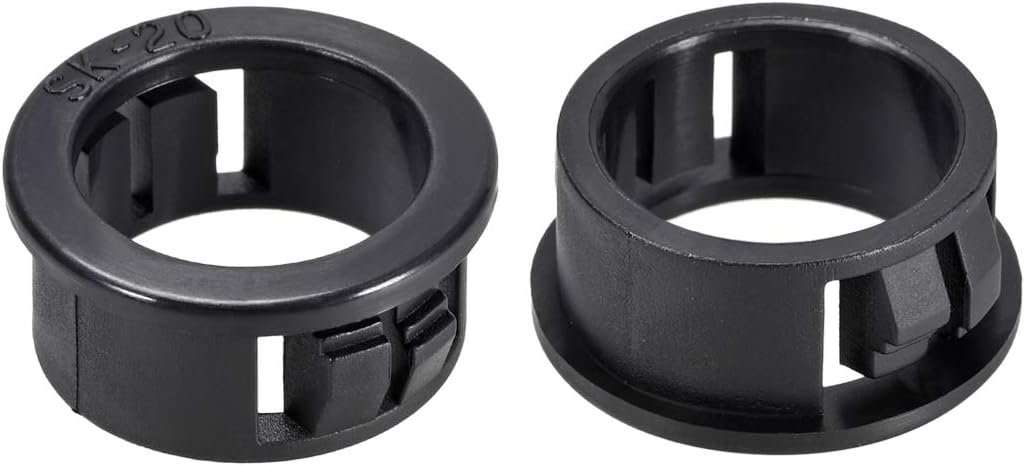 20mm Mounted Dia Snap in Cable Hose Bushing Grommet Protector Black 50pcs
