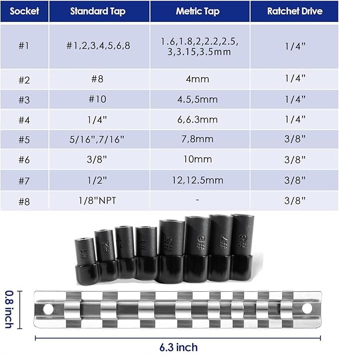 70500 Conector de Grifo Set, 8-Pieza para 1/4" & 3/8" de Arranque