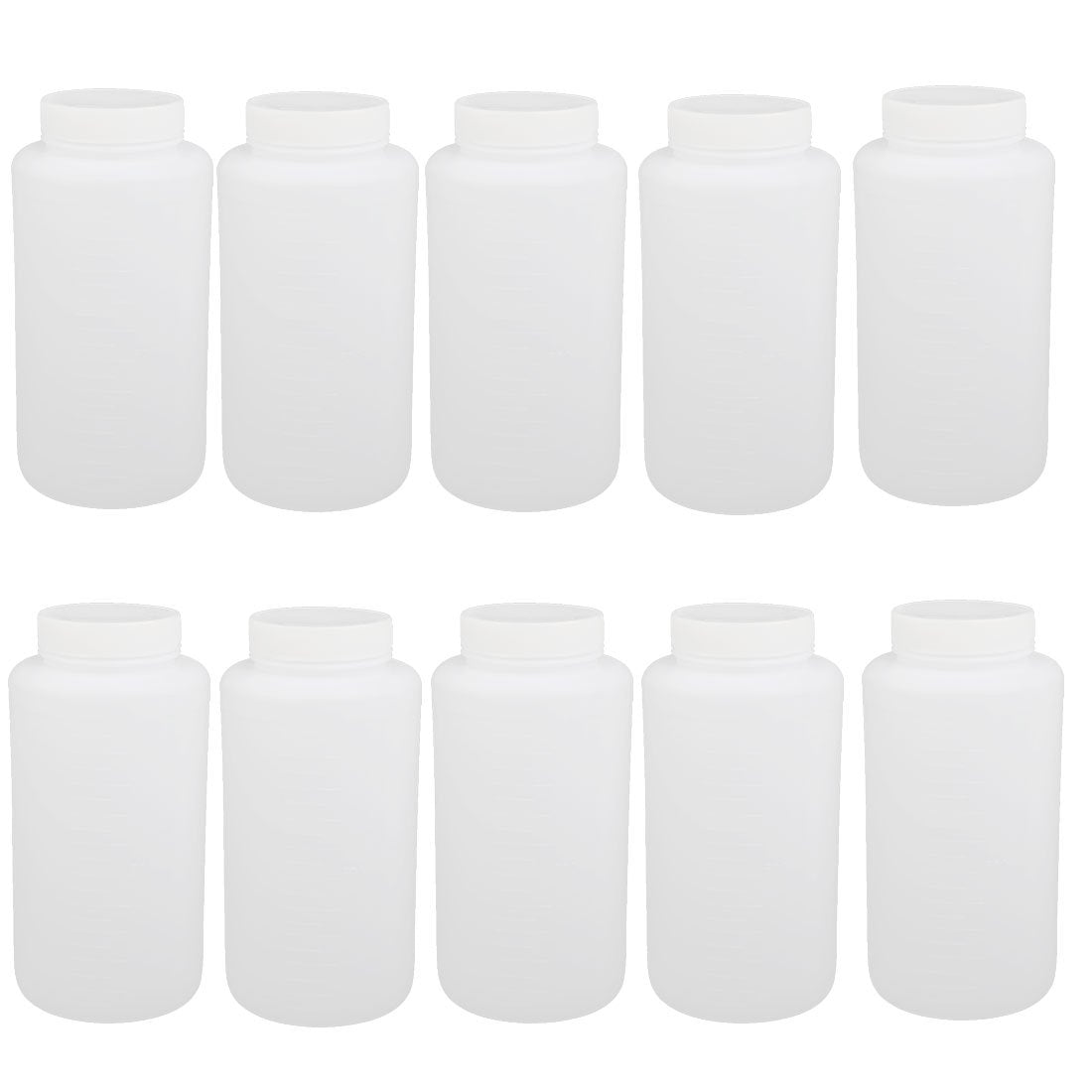 10pcs 1000ml HDPE Plastic Round Bottle Clear 90mmx180mm