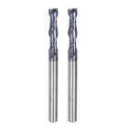 2pcs 8mm Dia 8mm Shank Square Nose End Mill 2 Flutes HRC45 Carbide AlTiN Coated CNC Router Bits Cutter Tools for End Milling CNC Machining