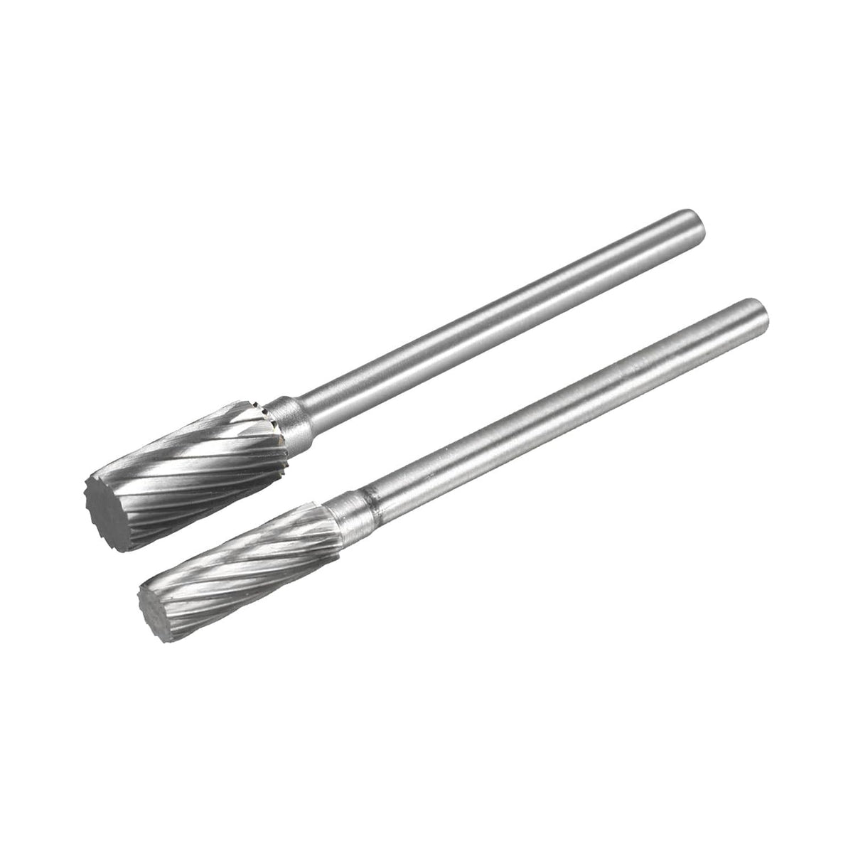 Tungsten Carbide Rotary Files 1/8" Shank, Single Cut Top Flat Cylinder Rotary Burrs Tool 4mm and 6mm Dia, for Metal Carving Polishing Model Engineering,5pcs