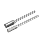 Tungsten Carbide Rotary Files 1/8" Shank, Single Cut Top Flat Cylinder Rotary Burrs Tool 4mm and 6mm Dia, for Metal Carving Polishing Model Engineering,5pcs