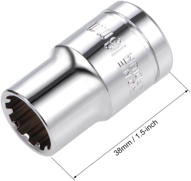 1/2-inch Drive E13 Universal Spline Socket Shallow 12 Point Cr-V Steel 2 Pcs