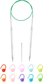 US 4(3.5mm) Knitting Circular Needle 26 Inch(65cm) Metal Round Stainless Steel Needle with Large Eye Sewing & Stitch Markers for Handmade Projects DIY Knit Blankets