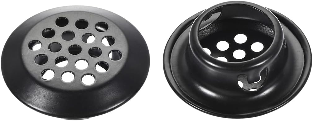 Runde Luftventile, Passt 0.75" Durchmesser Loch, Kreis Mesh Luftstrom Lüftungslamelle für Küchenschrankschuhkasten Kleiderschrank, Edelstahl, Schwarz, Packung von 5