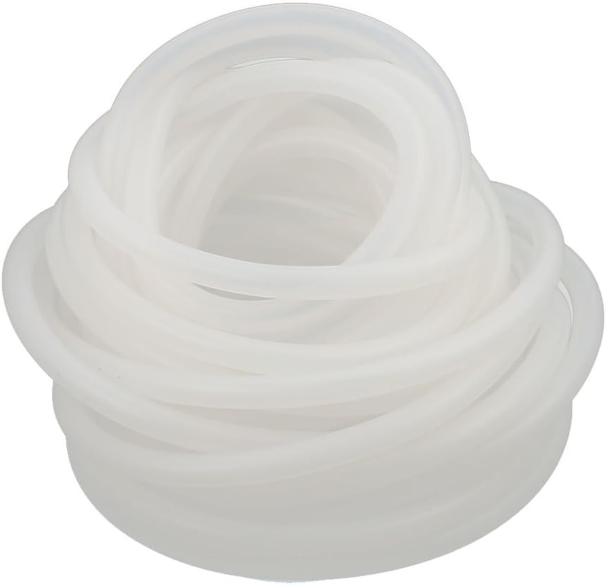 3mm x 5mm High Temperature Resistant Flexible Silicone Tube Hose Pipe 5M Length White