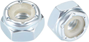 10#-24 Nylon Insert Hex Lock Nuts, Carbon Steel White Zinc Plated, Pack of 25