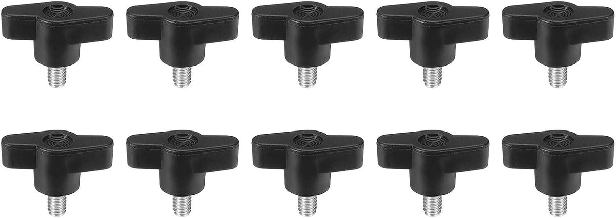 10Pcs Clamping Screw Knob, 36mm Dia T Shaped Grips Knob, Thumb Screws Handle 1/4"-10 Male Thread for Quick Remove Hand Tightening Knob