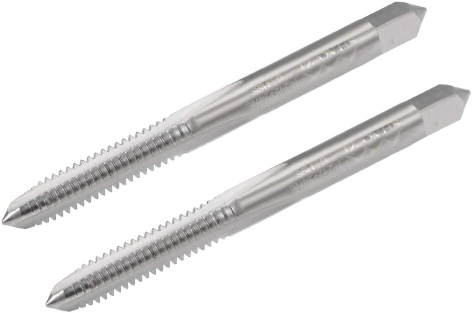 Machine Tap #12-24 UNC Thread 2B Class 3 Flutes High Speed Steel Screw Threading Tap Tapping Tool 2pcs
