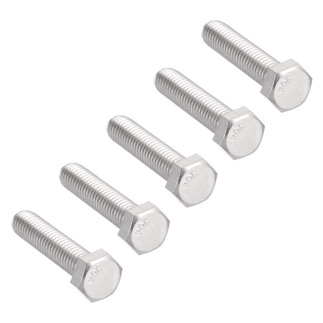 3/8-16x1-3/4 Hex Bolts 304 Stainless Steel Hexagon Screw Bolt 5pcs