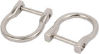 LinkMejor 20mm Inner Width Metal U Shaped Screw Mounted Buckle D Ring Silver Tone 2pcs