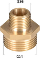 Brass Male to Male Straight Pipe Reducing Hex Fitting G3/8 x G3/4 Male Connector 4pcs