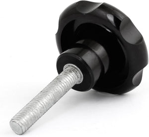 M10 x 50mm Male Thread Metal Clamping Star Knob Grip Plastic Black