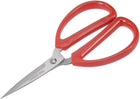 LinkMejor 6 Inch Stainless Steel Scissor for Office Home Cutting, Straight Red Handle