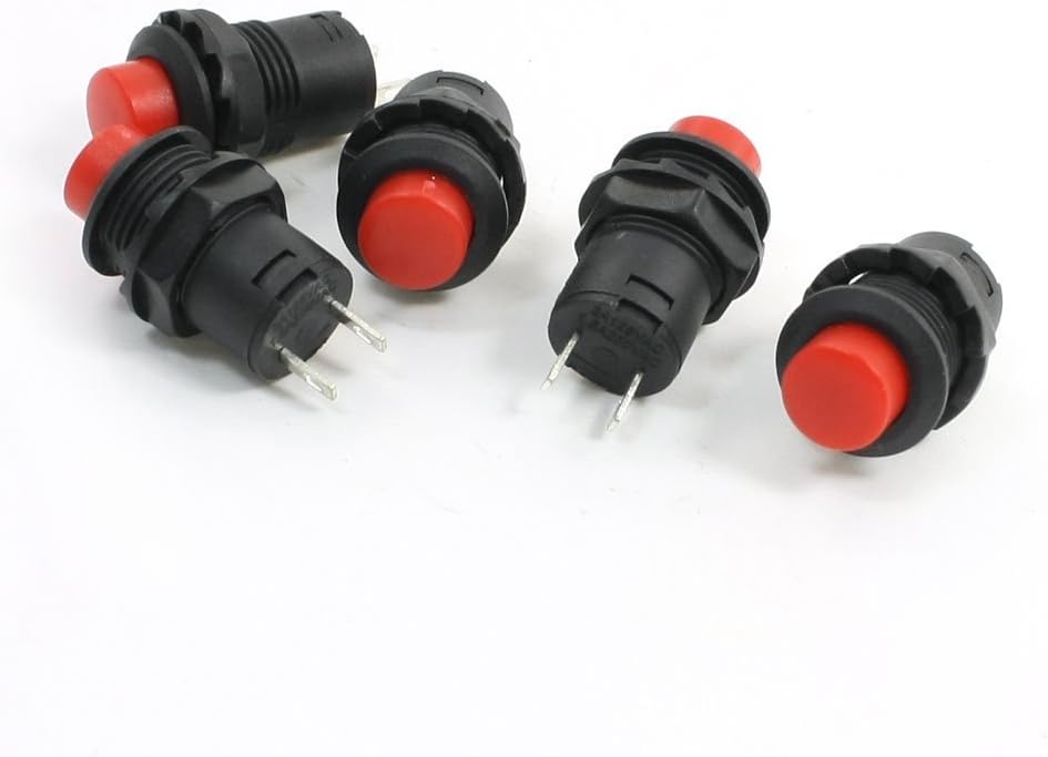 5 Pcs Red Momentary Push Button Switch SPST 125VAC 3A 250VAC 1.5A