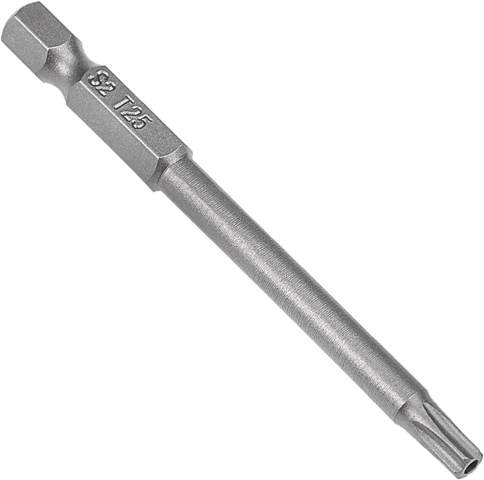 10 Pcs 1/4" Hex Shank T25 Magnetic Security Torx Screwdriver Bits 75mm Length
