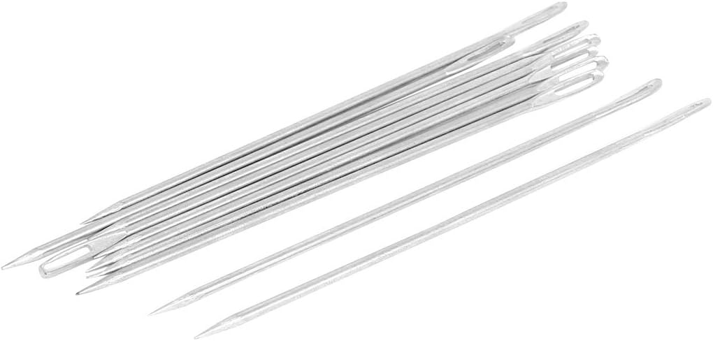 LinkMejor Metal Bag Packing Straight Tip Stitching Needles 12cm Length 10pcs