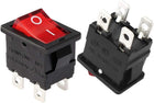 10Pcs AC 12A/125V 10A/250V DPST 4 Pin 2 Position I/O Red Lamp Toggle Light Boat Rocker Switch On Off Button