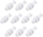 Quick Bulkhead Connector 1/4" to 1/4", Straight Connect Fittings for RO Water Purifier, 35mm White 10Pcs