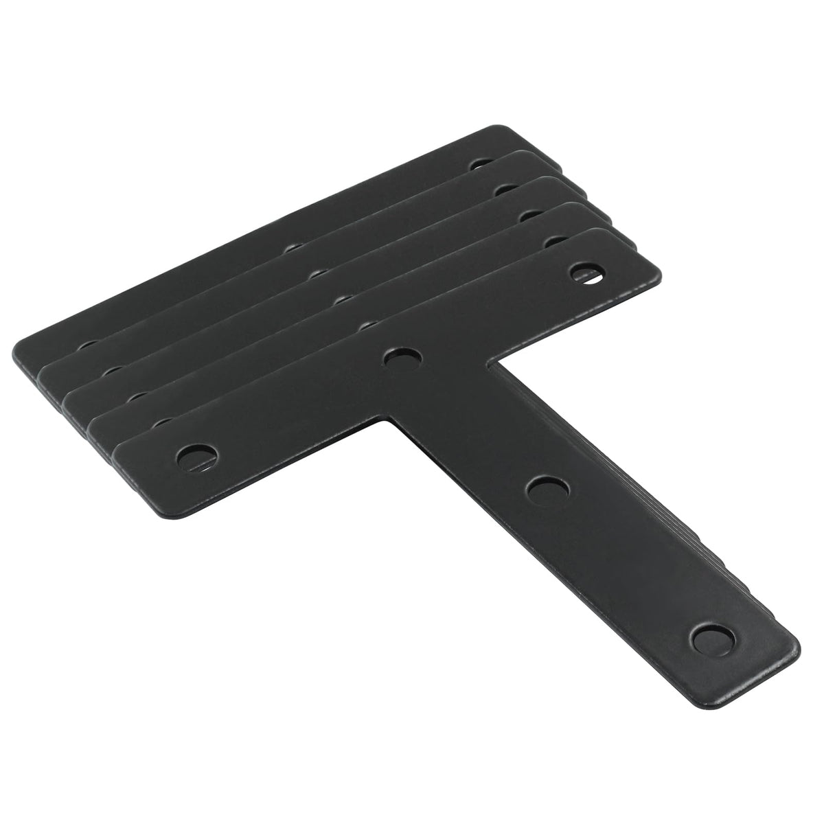 LinkMejor 12 Pack T Shape Flat Bracket, 3.15" x 3.15", Black