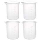 Measuring Cup 150ml PP Plastic Graduated Beaker Transparent for Lab Kitchen liquids 4pcs