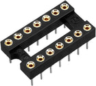 2pcs DIP IC Chip Socket Adaptor Solder Type 2.54mm Pitch Dual Row 14 Round Pin 7.6mm Row Pitch