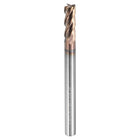 Carbide Square End Mill, 1/8" Dia TiAlN Coated 4 Flutes Milling Bit Cutter, for Hardened Steel Stainless Steel Alloy Metal, 1/8" Shank 3/8" Cut Length 1-1/2" Long HRC55