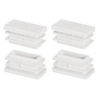 1.18 x 0.6 Inch Rectangle Plastic Plug, 4 Pcs White Pipe Tubing End Cap Plastic Plug Cap Insert Glide Insert for Metal Tubing Fence Table Chairs Furniture, White