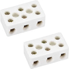 3 Way Ceramics Terminal Blocks High Temp Porcelain Ceramic Connectors for Electrical Wire Cable 2pcs