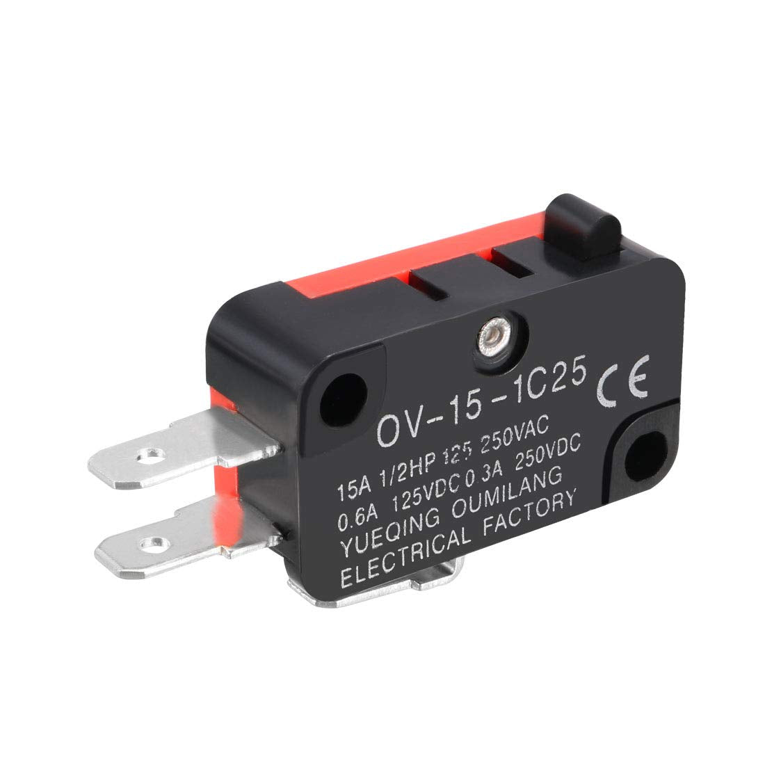 OV-15-1C25 15A 125/250V AC 3 Terminals Snap Button Type Mikro Begrænsningsswitch