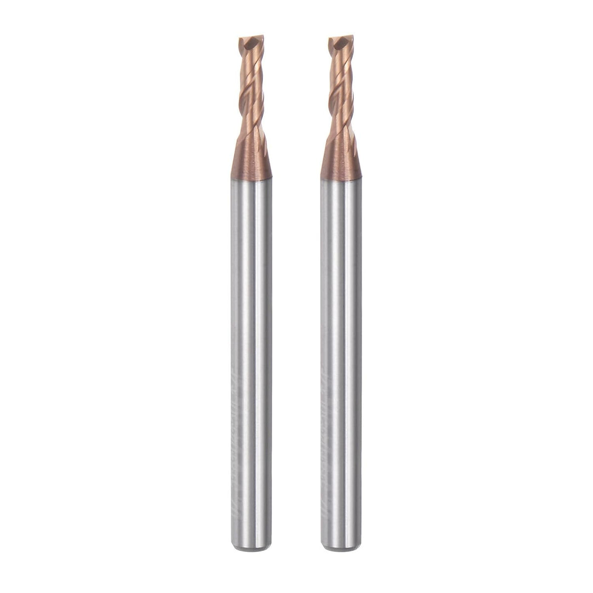 2pcs 2.5mm Dia 4mm Shank Square Nose End Mill 2 Flutes HRC55 Carbide AlTiN Coated CNC Router Bits Cutter Tools for End Milling CNC Machining