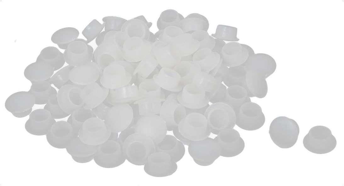 10mm Dia Hole Round Plastic Blanking End Screw Cap Covers Insert White 100 Pcs