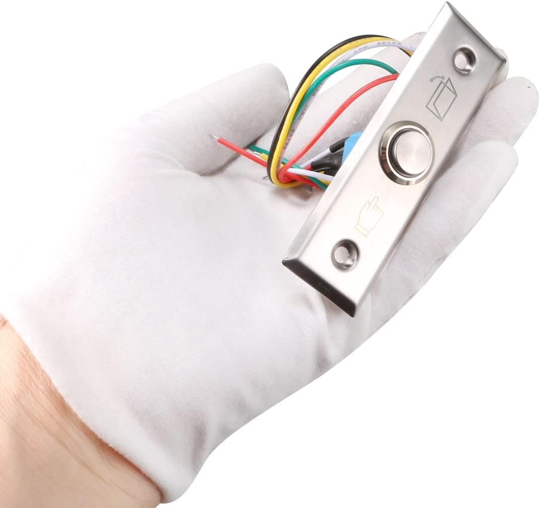 Deur Releasedruk knop om te ontsnappen Resettable NO/NC/COM schakelpaneel met LED indicator voor toegangscontrole 91mmx28mm 12V roestvrijstaal