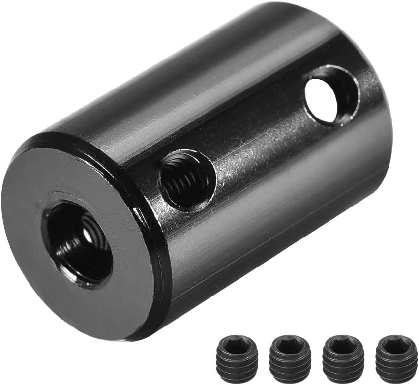 6mm to 12mm Bore Rigid Coupling 25mm Length 16mm Diameter Aluminum Alloy Shaft Coupler Connector Black 4pcs