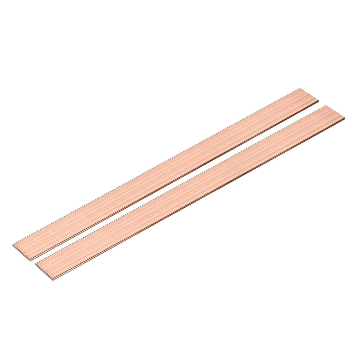 2 Pcs Copper Flat Bar, 1/16" x 0.6" x 13'' C110 Solid Copper Bus Bar Stock Plate Solid Metal Sheets for DIY Crafts, Repairs, Electrical (1.5mm x 15mm x 330mm)
