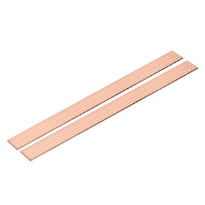 2 Pcs Copper Flat Bar, 1/16" x 0.6" x 13'' C110 Solid Copper Bus Bar Stock Plate Solid Metal Sheets for DIY Crafts, Repairs, Electrical (1.5mm x 15mm x 330mm)