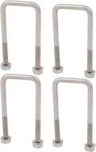 4pcs M6 30mm Inner Width 304 Stainless Steel Square U Bolt w Hex Nut Washer