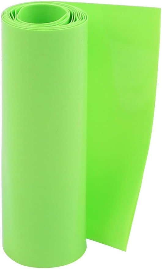 90mm Flat Width 1M Length PVC Heat Shrink Tube Green for 18650 Battery Pack