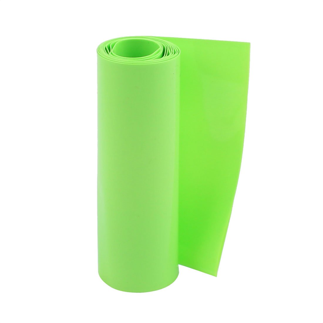 100mm Flat Width 5M Length PVC Heat Shrink Tube Green for 18650 Batteries