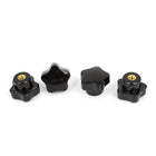 Plastic Star Clamping Knob Grip 32mm M6 Thread 4 Pcs Gold Tone Black
