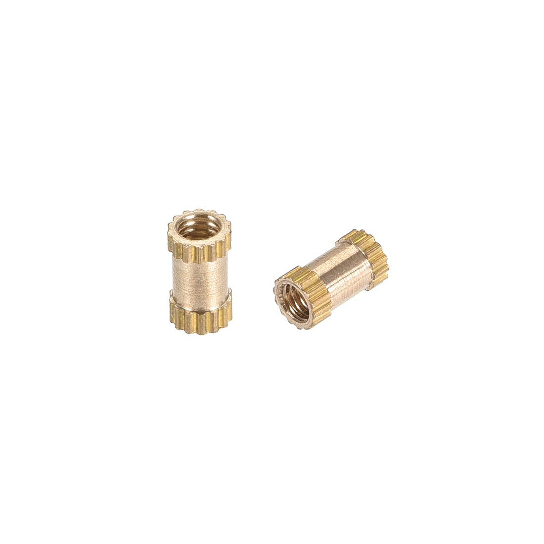 Knurled Insert Nuts, M2.5 x 6mm(L) x 3.5mm(OD) Female Thread Brass Embedment Assortment Kit, 30 Pcs