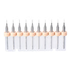 PCB Drill Bits 0.2mm Tungsten Carbide Rotary Tool Jewelry CNC Engraving Print Circuit Board Micro Drill Bits 1/8 Inch Shank 1 Set (10 Pcs)