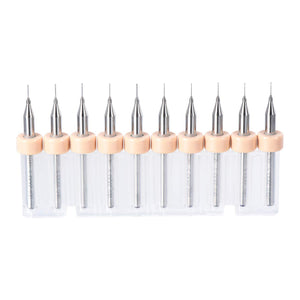 PCB Bit Bor Saringan 0.2mm Karbida Tungsten Alat Putar Jewelry CNC Cetak PCB Micro Bit 1/8 Inch Pemegang 1 Set (10 Pcs)