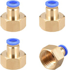 Push to Connect Tube Fitting Adapter 8mm Tube OD x G1/2 Female Straight Pneumatic Connecter Connect Pipe Fitting 4pcs