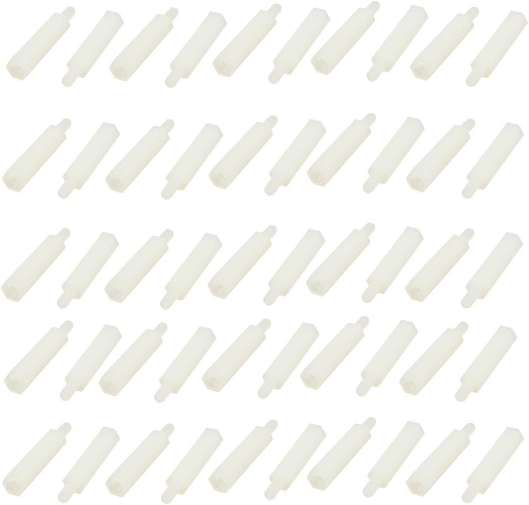 M2.5x20mm Male-Female Hex Nylon PCB Motherboard Spacer Standoff for FPV Drone Quadcopter, Computer & Circuit Board White 50pcs