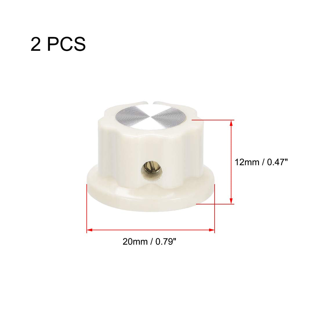 2pcs 6.4mm Fente d'Arbre Potentiomètre de Contrôle du Volume Tournant des Boutons d'Effet des Boutons Orange