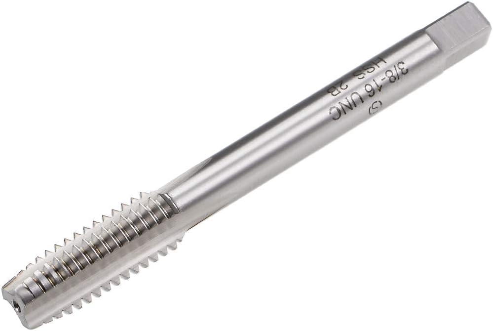 Machine Tap, 3/8-16 UNC 2B Class High Speed Steel Screw Thread Threading Milling Taps Tapping Tool