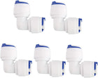 1/4 Inch OD Elblow Quick Connect Water Purifiers Tube Fittings Push in To Connector Filter RO Tubing Connector for RO Reverse Osmosis System 5pcs
