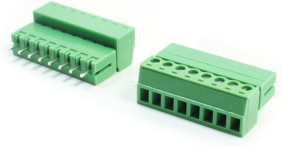 2 Pcs 3.81mm Pitch 8-Pin Through Hole PCB Screw Terminal Barrier Block